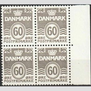 FRIMRKER DANMARK | 1978 - AFA 652 - Blgelinie 60 re gr i 4-blok - Postfrisk 