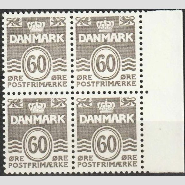 FRIMRKER DANMARK | 1978 - AFA 652 - Blgelinie 60 re gr i 4-blok - Postfrisk 