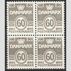 FRIMRKER DANMARK | 1978 - AFA 652 - Blgelinie 60 re gr i 4-blok - Postfrisk 