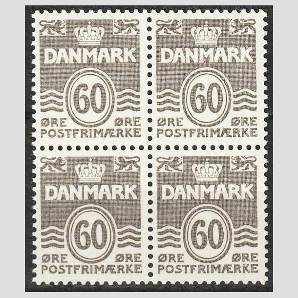FRIMRKER DANMARK | 1978 - AFA 652 - Blgelinie 60 re gr i 4-blok - Postfrisk 