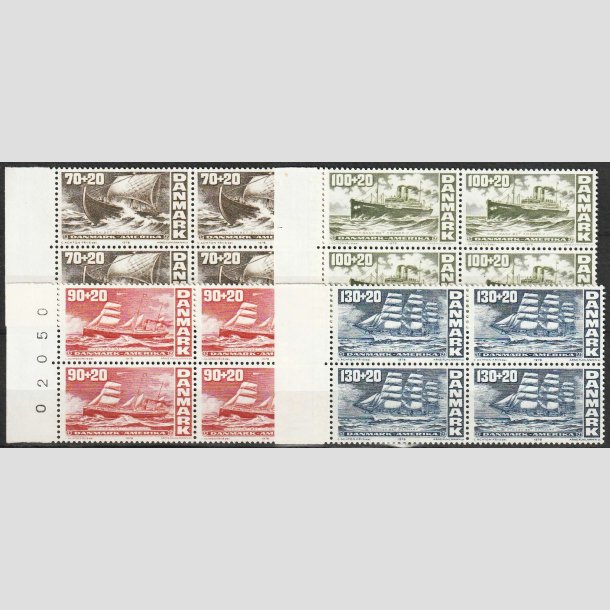 FRIMRKER DANMARK | 1976 - AFA 607-10 - Amerikanske uafhngighed - st i 4-blokke - Postfrisk