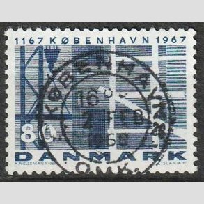 FRIM�RKER DANMARK | 1967 - AFA 457F - K�benhavn 800 �r - 80 �re m�rkbl� - Lux Stemplet 