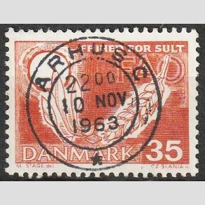 FRIM�RKER DANMARK | 1963 - AFA 412F - FAO anti-hunger - 35 �re brunr�d FLOUR - Lux Stemplet 