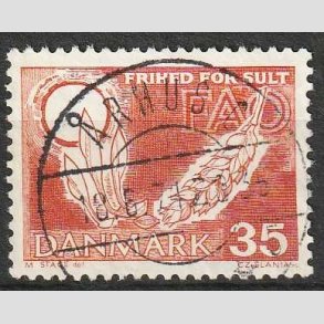 FRIM�RKER DANMARK | 1963 - AFA 412F - FAO anti-hunger - 35 �re brunr�d FLOUR - Lux Stemplet 
