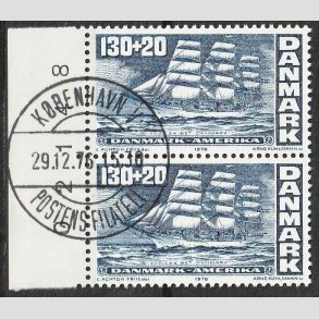 FRIMRKER DANMARK | 1976 - AFA 610 - Amerikanske uafhngighed - 130 + 20 re i par - Lux Stemplet