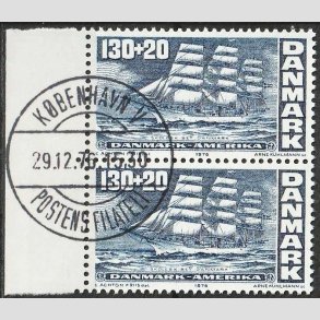 FRIMRKER DANMARK | 1976 - AFA 610 - Amerikanske uafhngighed - 130 + 20 re i par - Lux Stemplet