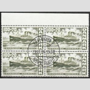 FRIMRKER DANMARK | 1976 - AFA 609 - Amerikanske uafhngighed - 100 + 20 re i 4-blok - Lux Stemplet