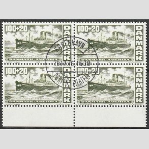 FRIMRKER DANMARK | 1976 - AFA 609 - Amerikanske uafhngighed - 100 + 20 re i 4-blok - Lux Stemplet