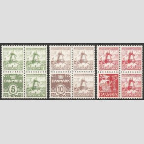 FRIMRKER DANMARK | 1937 - AFA 238,237,236 - Dybbl 4-Blokke i komplet st - Postfrisk