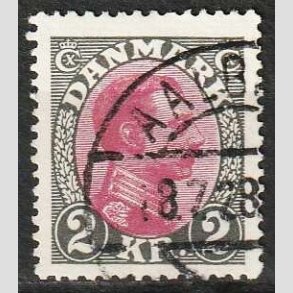 FRIMRKER DANMARK | 1925-26 - AFA 151 - Chr. X 2 Kr. gr/rdlilla - Stemplet