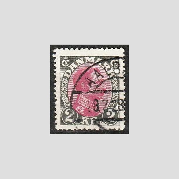 FRIMRKER DANMARK | 1925-26 - AFA 151 - Chr. X 2 Kr. gr/rdlilla - Stemplet