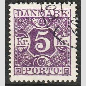 FRIMRKER DANMARK | 1921-25 - AFA 16 - 5 kr. violet - Stemplet