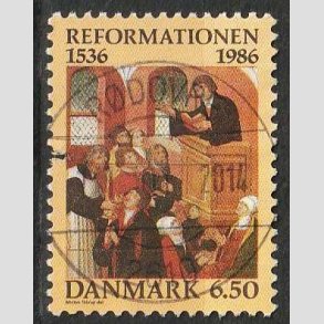 FRIM�RKER DANMARK | 1986 - AFA 874 - Reformationen - 6,50 Kr. flerfarvet - Pragt Stemplet