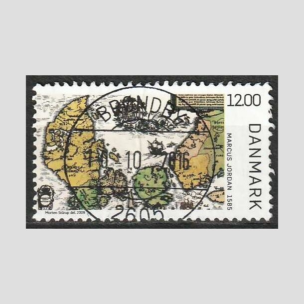 FRIMRKER DANMARK | 2009 - AFA 1587 - Gamle Danmarkskort - 12,00 Kr. flerfarvet - Lux Stemplet 