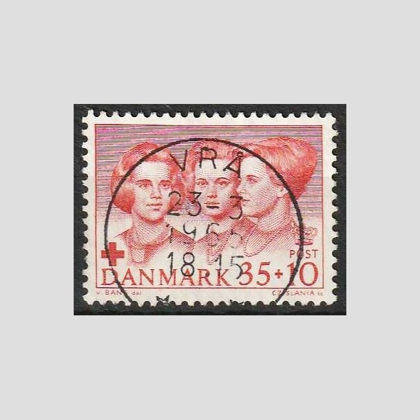 FRIMRKER DANMARK | 1964 - AFA 424F - Dansk Rde Kors - 35 + 10 re rd - Pragt Stemplet Vr