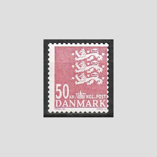 FRIMRKER DANMARK | 2010 - AFA 824E - Lille Rigsvben - 50,00 Kr. rd - Postfrisk