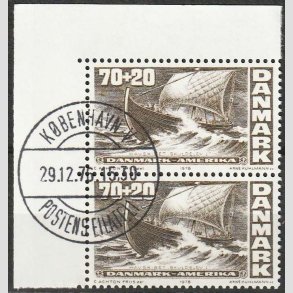 FRIMRKER DANMARK | 1976 - AFA 607 - Amerikanske uafhngighed - 70 + 20 re i par - Lux Stemplet 