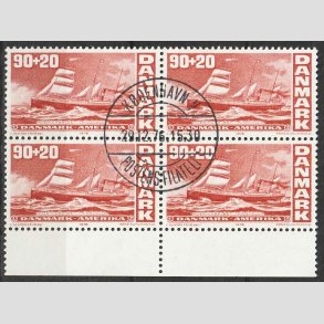 FRIMRKER DANMARK | 1976 - AFA 608 - Amerikanske uafhngighed - 90 + 20 re i 4-blok - Lux Stemplet