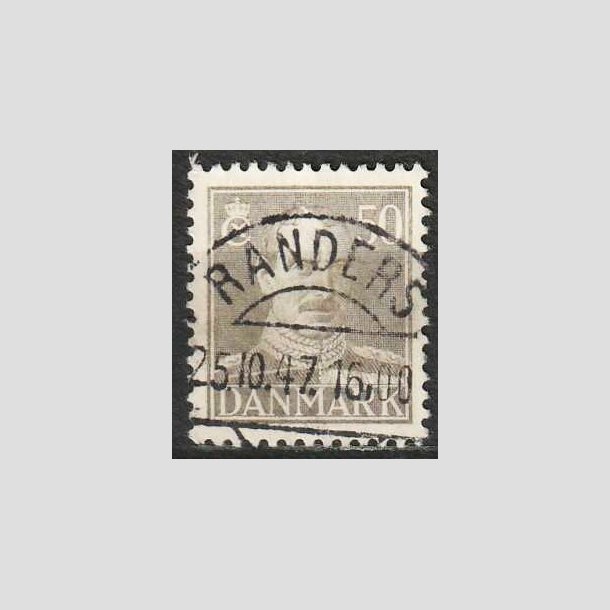 FRIMRKER DANMARK | 1945 - AFA 289 - Chr. X 50 re gr - Lux Stemplet Randers