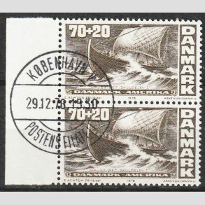 FRIMRKER DANMARK | 1976 - AFA 607 - Amerikanske uafhngighed - 70 + 20 re i par - Lux Stemplet 