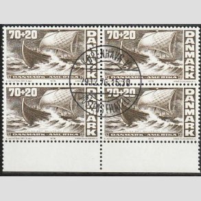 FRIMRKER DANMARK | 1976 - AFA 607 - Amerikanske uafhngighed - 70 + 20 re i 4-blok - Lux Stemplet