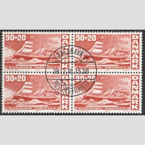 FRIMRKER DANMARK | 1976 - AFA 608 - Amerikanske uafhngighed - 90 + 20 re i 4-blok - Lux Stemplet