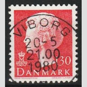 FRIMRKER DANMARK | 1979 - AFA 678 - Dronning Margrethe - 130 re rd - Pragt Stemplet Viborg