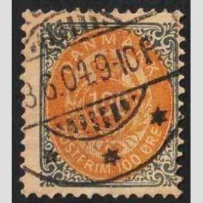 FRIM�RKER DANMARK | 1895 - AFA 31B - 100 �re gr�/gul - Stemplet