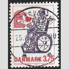 FRIM�RKER DANMARK | 1992 - AFA 1029 - Danske tegneseriefigurer - 3,75 Kr. - Pragt Stemplet 