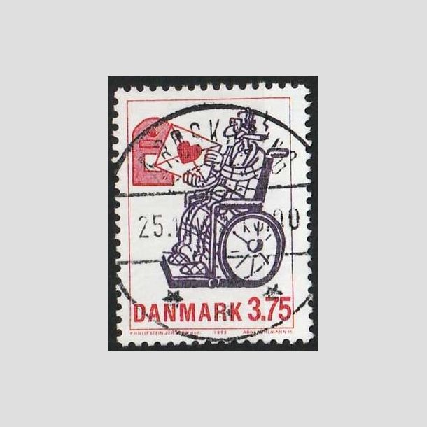 FRIMRKER DANMARK | 1992 - AFA 1029 - Danske tegneseriefigurer - 3,75 Kr. - Pragt Stemplet 
