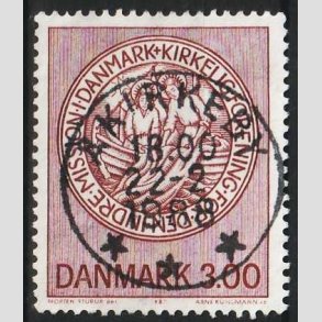 FRIM�RKER DANMARK | 1987 - AFA 893 - Indre mission - 3,00 Kr. brunr�d - Pragt Stemplet �kirkeby