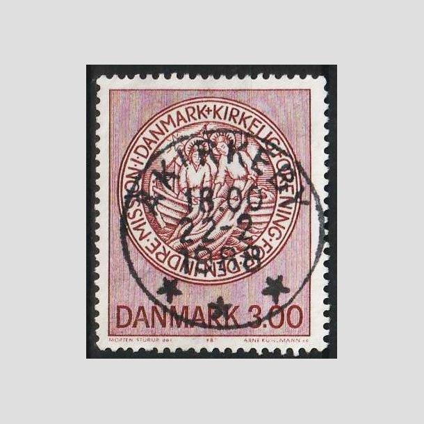 FRIM�RKER DANMARK | 1987 - AFA 893 - Indre mission - 3,00 Kr. brunr�d - Pragt Stemplet �kirkeby