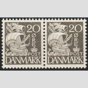 FRIMRKER DANMARK | 1937-40 - AFA 204a - Karavel 20 re gr Type II i par - Postfrisk