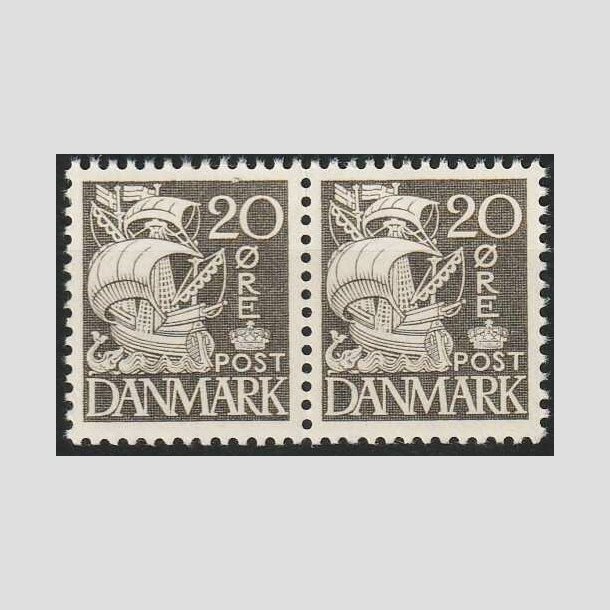 FRIMRKER DANMARK | 1937-40 - AFA 204a - Karavel 20 re gr Type II i par - Postfrisk