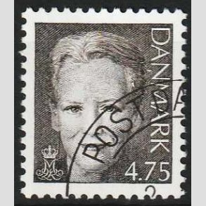 FRIMRKER DANMARK | 2002 - AFA 1304 - Dronning Margrethe II - 4,75 kr. sortbrun - Stemplet