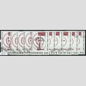 FRIMRKER DANMARK | 1988 - AFA 918 - Dansk-fransk kulturr - 4,10 Kr. x 10 stk. - Pnt Stemplet 