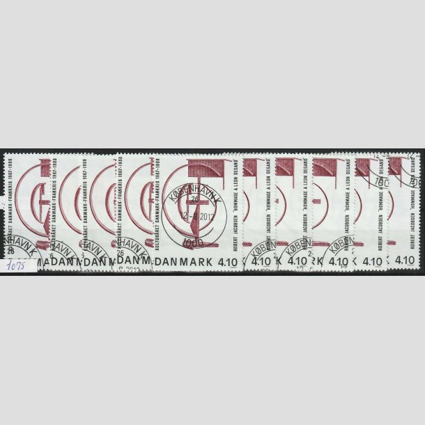 FRIMRKER DANMARK | 1988 - AFA 918 - Dansk-fransk kulturr - 4,10 Kr. x 10 stk. - Pnt Stemplet 
