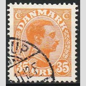 FRIMRKER DANMARK | 1913 - AFA 73 - Chr. X 35 re orange - Stemplet