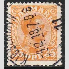 FRIMRKER DANMARK | 1913 - AFA 73 - Chr. X 35 re orange - Stemplet