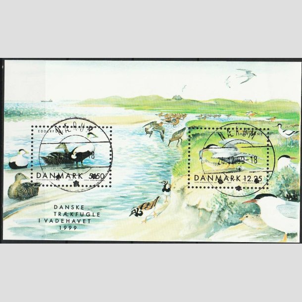 FRIMRKER DANMARK | 1999 - AFA 1231 - Danske trkfugle - Miniark II, 17,75 Kr. - Lux Stemplet Nrum