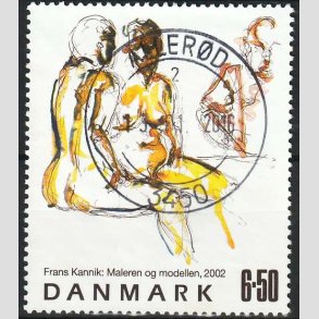 FRIMRKER DANMARK | 2002 - AFA 1331 - Frank Kannik - 6,50 Kr. flerfarvet - Pragt Stemplet Allerd