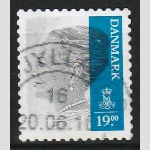 FRIMRKER DANMARK | 2014 - AFA 1802 - Dronning Margrethe II - 19,00 Kr. gr/mrkbl - Pnt Stemplet 