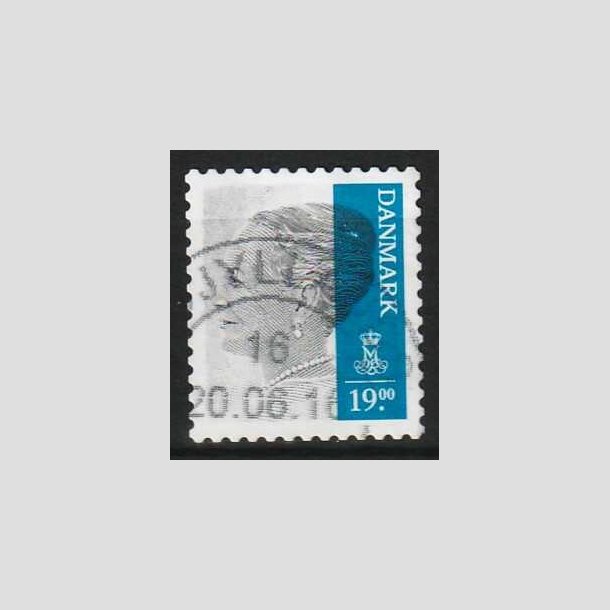 FRIMRKER DANMARK | 2014 - AFA 1802 - Dronning Margrethe II - 19,00 Kr. gr/mrkbl - Pnt Stemplet 