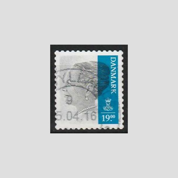 FRIMRKER DANMARK | 2014 - AFA 1802 - Dronning Margrethe II - 19,00 Kr. gr/mrkbl - Pnt Stemplet 