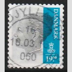 FRIMRKER DANMARK | 2014 - AFA 1802 - Dronning Margrethe II - 19,00 Kr. gr/mrkbl - Pnt Stemplet 