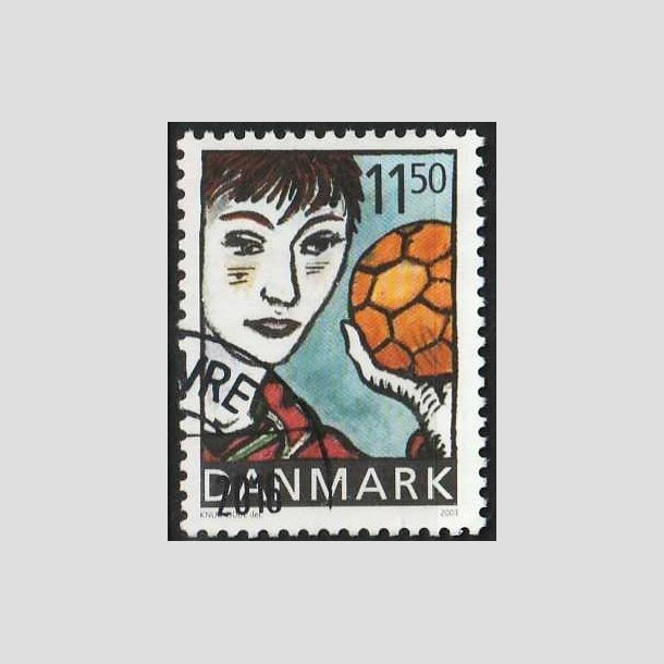 FRIMRKER DANMARK | 2002 - AFA 1345 - Sport og ungdom - 11,50 Kr. Hndbold - Pnt Stemplet