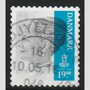 FRIMRKER DANMARK | 2014 - AFA 1802 - Dronning Margrethe II - 19,00 Kr. gr/mrkbl - Pnt Stemplet 