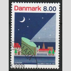 FRIM�RKER DANMARK | 2009 - AFA 1577 - Astronomi - 8,00 Kr. flerfarvet - Flot hj�rnestemplet