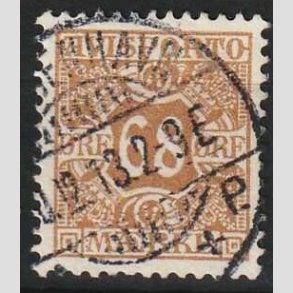 FRIMRKER DANMARK | 1907 - AFA 7 - 68 re brun Avisporto - Stemplet 