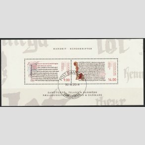 FRIM�RKER DANMARK | 2014 - AFA 1793A - H�ndskrifter - Miniark 23,00 Kr. flerfarvet - Pragt Stemplet